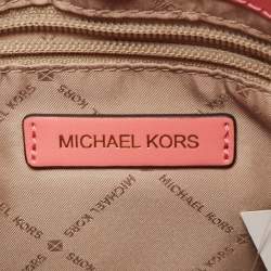 Pre Owned Michael Kors Coral Leather Small Emilia Tote