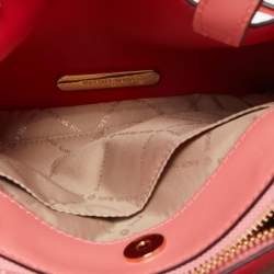 Pre Owned Michael Kors Coral Leather Small Emilia Tote