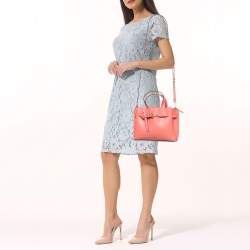 Pre Owned Michael Kors Coral Leather Small Emilia Tote