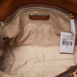 Pre Owned Michael Kors Brown Leather Jet Set Travel Chain Tote