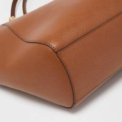 Pre Owned Michael Kors Brown Leather Jet Set Travel Chain Tote