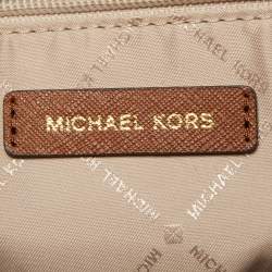 Pre Owned Michael Kors Brown Leather Jet Set Travel Chain Tote