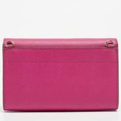 Pre Owned Michael Kors Pink Saffiano Leather Flap 3in1 Crossbody Bag