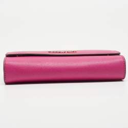 Pre Owned Michael Kors Pink Saffiano Leather Flap 3in1 Crossbody Bag