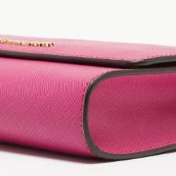 Pre Owned Michael Kors Pink Saffiano Leather Flap 3in1 Crossbody Bag