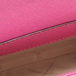 Pre Owned Michael Kors Pink Saffiano Leather Flap 3in1 Crossbody Bag