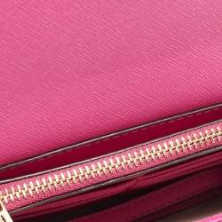 Pre Owned Michael Kors Pink Saffiano Leather Flap 3in1 Crossbody Bag