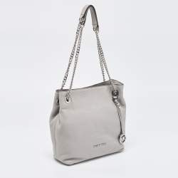 مملوكة مسبقًا Michael Kors Grey Leather Medium Jet Set Chain Shoulder Bag