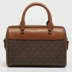 Michael Kors Brown Signature Canvas And Leather Extra Small Duffle Bag