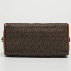 Michael Kors Brown Signature Canvas And Leather Extra Small Duffle Bag
