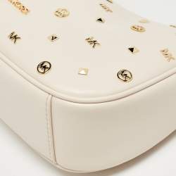 Michael Kors Cream Leather Embellished Cora Crossbody Bag