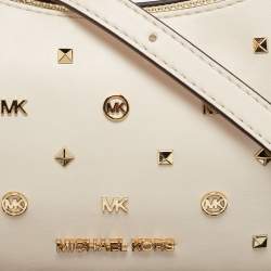 مملوكة مسبقًا Michael Kors Cream Leather Embellished Cora Crossbody Bag