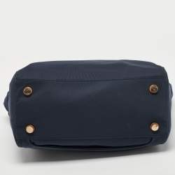 Pre Owned Michael Kors Blue Nylon and Leather Kelsey Shopper Tote