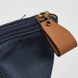 Pre Owned Michael Kors Blue Nylon and Leather Kelsey Shopper Tote