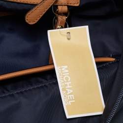 Pre Owned Michael Kors Blue Nylon and Leather Kelsey Shopper Tote