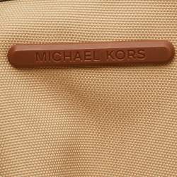 Pre Owned Michael Kors Brown Coated Canvas and Leather Jodie Shopper Tote