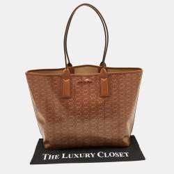 Pre Owned Michael Kors Brown Coated Canvas and Leather Jodie Shopper Tote