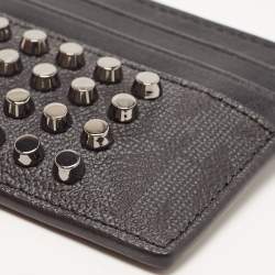 Michael Kors Black Signature Coated Canvas and Leather Studded Tall Card Case