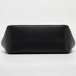 Pre Owned Michael Kors Black Leather Large Jet Set Chain Tote