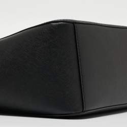 Pre Owned Michael Kors Black Leather Large Jet Set Chain Tote