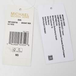 Pre Owned Michael Kors Brown Signature Coated Canvas and Leather Large Logo Stripe Eva Tote