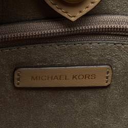 Pre Owned Michael Kors Vanilla/Tan Siganture Coated Canvas and Leather Karlie Tote
