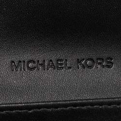 Pre Owned Michael Kors Black Quilted Leather Large Jet Set Travel Trifold Wallet