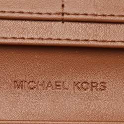 Pre Owned Michael Kors Brown Signature Coated Canvas Large Reed Wallet