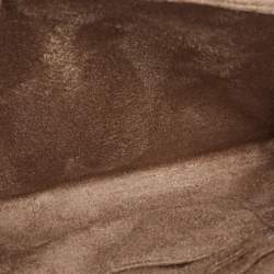 Pre Owned Michael Kors White/Brown Signature Coated Canvas and Leather XS Hendrix Crossbody Bag