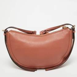 Pre Owned Michael Kors Sunset Peach Leather Camden Crossbody Bag