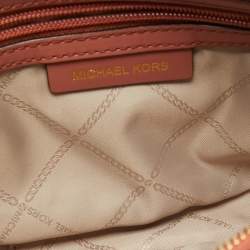 Pre Owned Michael Kors Sunset Peach Leather Camden Crossbody Bag