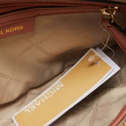Pre Owned Michael Kors Sunset Peach Leather Camden Crossbody Bag