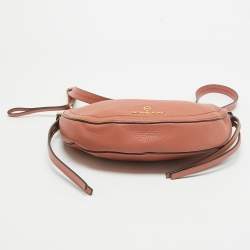 Pre Owned Michael Kors Sunset Peach Leather Camden Crossbody Bag