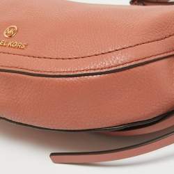 Pre Owned Michael Kors Sunset Peach Leather Camden Crossbody Bag