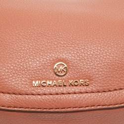 Pre Owned Michael Kors Sunset Peach Leather Camden Crossbody Bag