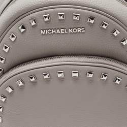 MICHAEL Michael Kors Grey Leather Abbey Studded Backpack