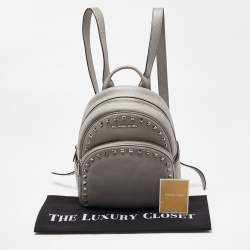 MICHAEL Michael Kors Grey Leather Abbey Studded Backpack
