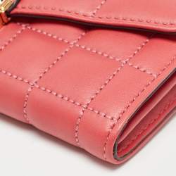 Michael Kors Rose Red Quilted Leather Large Soho Wallet On Chain