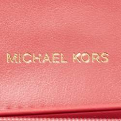 Michael Kors Rose Red Quilted Leather Large Soho Wallet On Chain