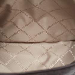 مملوكة مسبقًا حقيبة يد توتس مايكل كورس فوياجير جلد وكانفاس مقوى بالشعار بني فاتح/بني