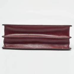 Pre Owned Michael Kors Burgundy Signature Coated Canvas Medium Johara Top Handle Bag