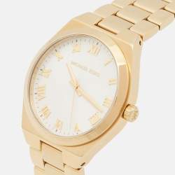 Michael Kors Silver Gold Plated Stainless Steel Lennox MK7391 Unisex Wristwatch 37 mm