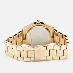 Michael Kors Silver Gold Plated Stainless Steel Lennox MK7391 Unisex Wristwatch 37 mm