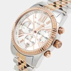 Pre Owned Michael Kors Lexington MK5735 Silver Dial Three-Tone Stainless Steel Women's Wristwatch 38 mm