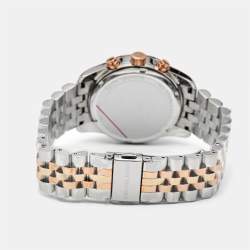 Pre Owned Michael Kors Lexington MK5735 Silver Dial Three-Tone Stainless Steel Women's Wristwatch 38 mm