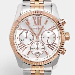 Pre Owned Michael Kors Lexington MK5735 Silver Dial Three-Tone Stainless Steel Women's Wristwatch 38 mm