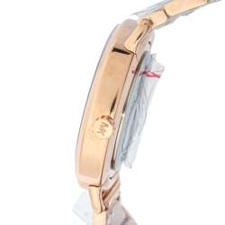 Pre Owned Michael Kors Rose Gold Tone Stainless Steel Portia MK4468 Bracelet & Women's Wristwatch 37mm Set