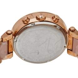 مملوكة مسبقًا Michael Kors Rose Gold Tone Stainless Steel Parker MK5896 Women's Wristwatch 39 mm 