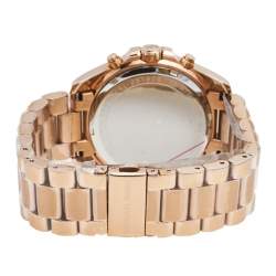 مملوكة مسبقًا Michael Kors Champagne Rose Gold Plated Stainless Steel Bradshaw MK-5503 Women's Wristwatch 43 mm