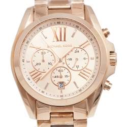 مملوكة مسبقًا Michael Kors Champagne Rose Gold Plated Stainless Steel Bradshaw MK-5503 Women's Wristwatch 43 mm